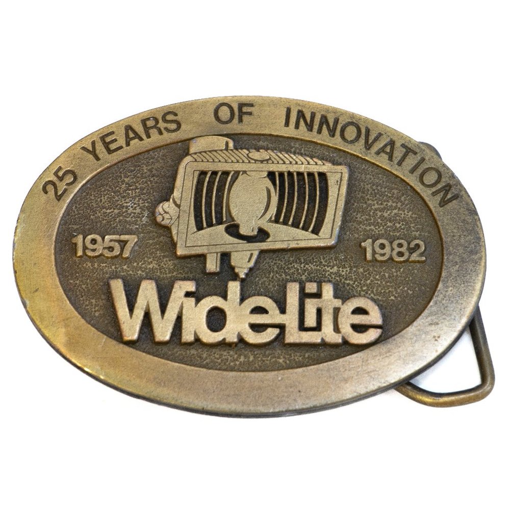 Solid Brass Buckle Vintage Men's Belt Buckle 1957 Widelite Oval Rare